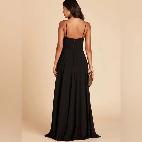 NWT Birdy Grey Dress KAIA DRESS CHIFFON Black Medium Formal Gown Best Seller - Picture 4 of 10